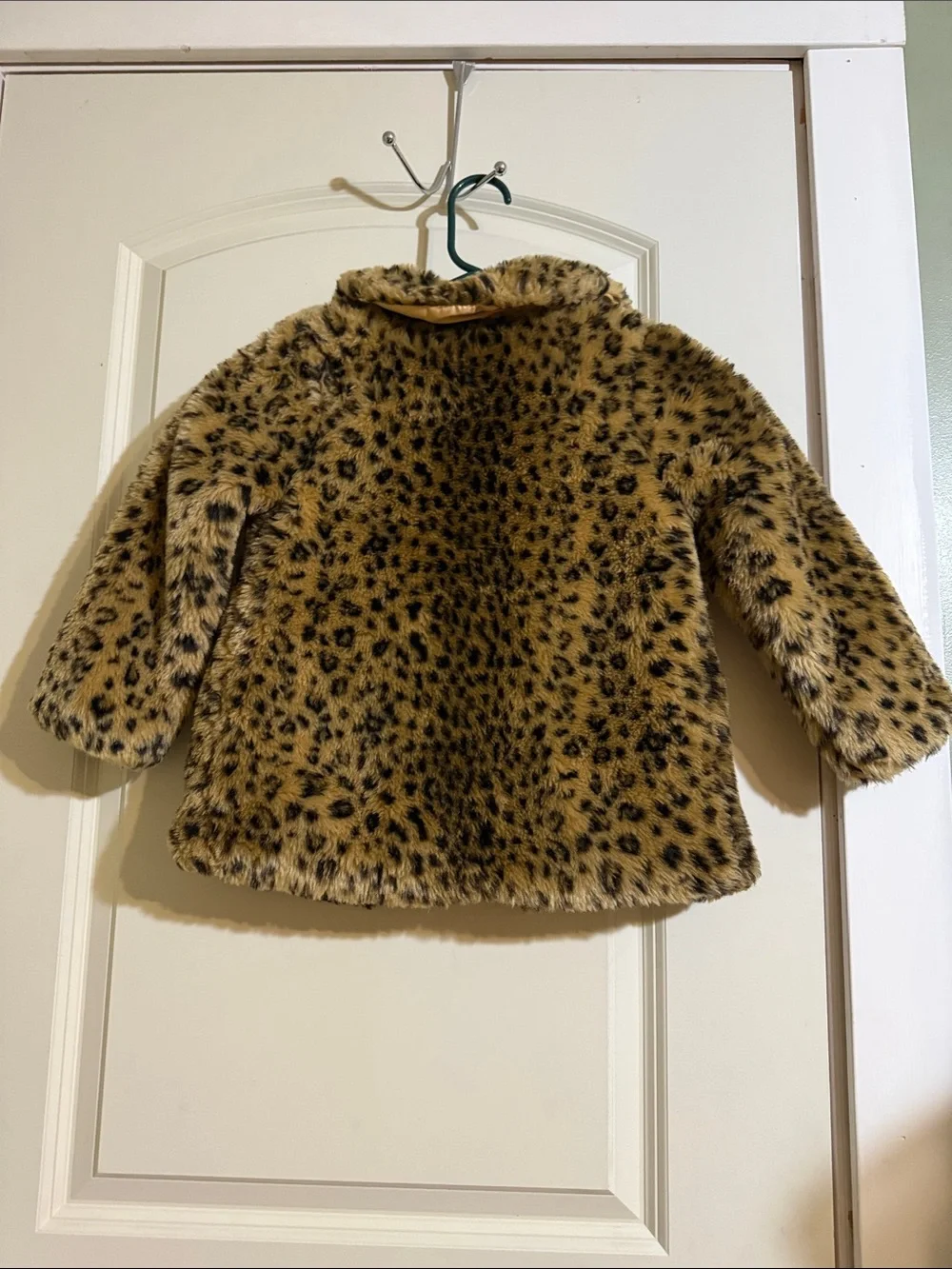 Isaac Mizrahi Girls' Leopard Print Faux Fur Coat - Brown. Size 4t